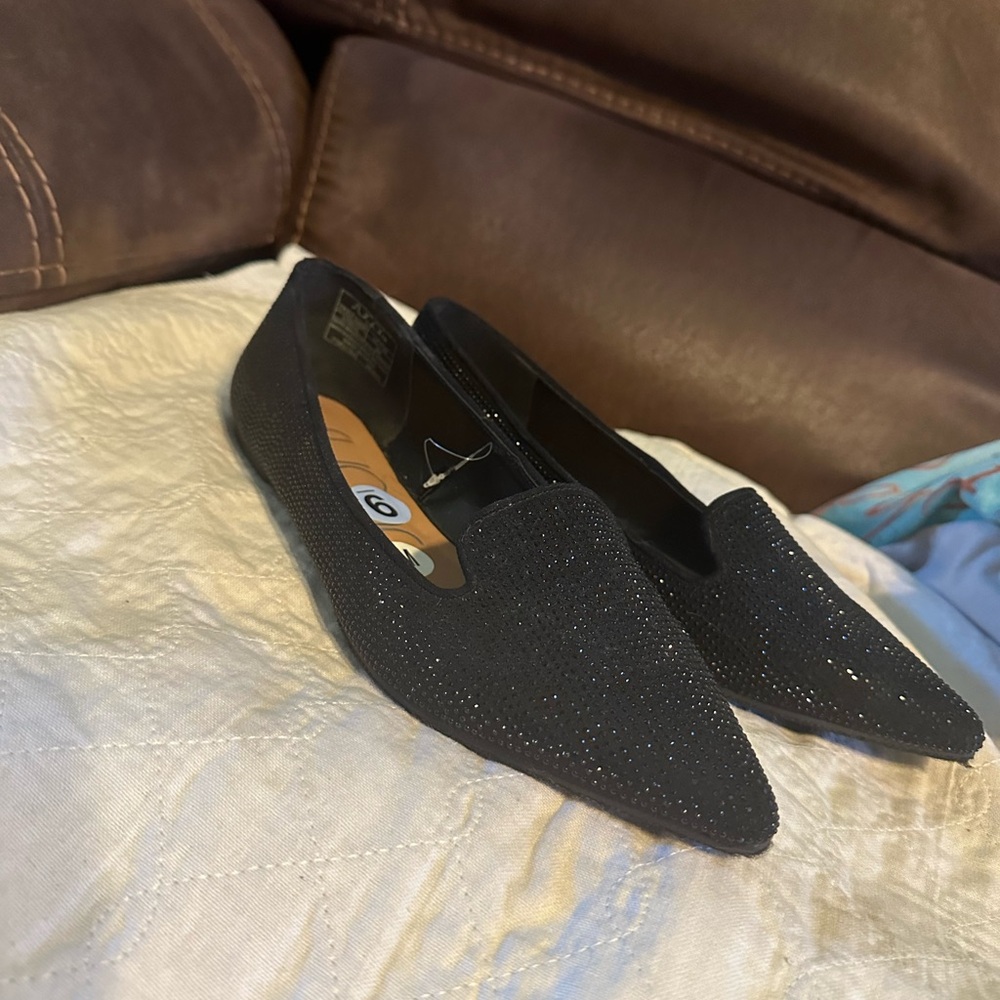 Cute black sparkling shoes